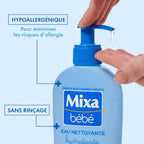 Mixa Bébé Eau Nettoyante Hydratante Sans Rincer Peaux Délicates Nourrissons