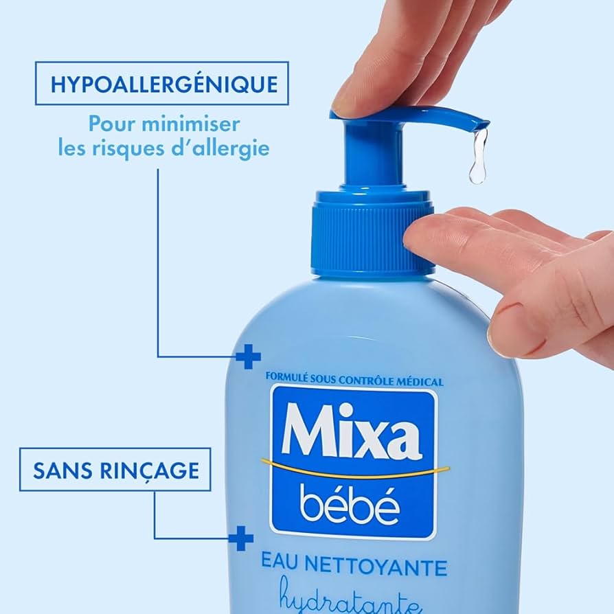Mixa Bébé Eau Nettoyante Hydratante Sans Rincer Peaux Délicates Nourrissons