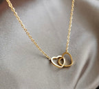 Collier Double Cœur Doré