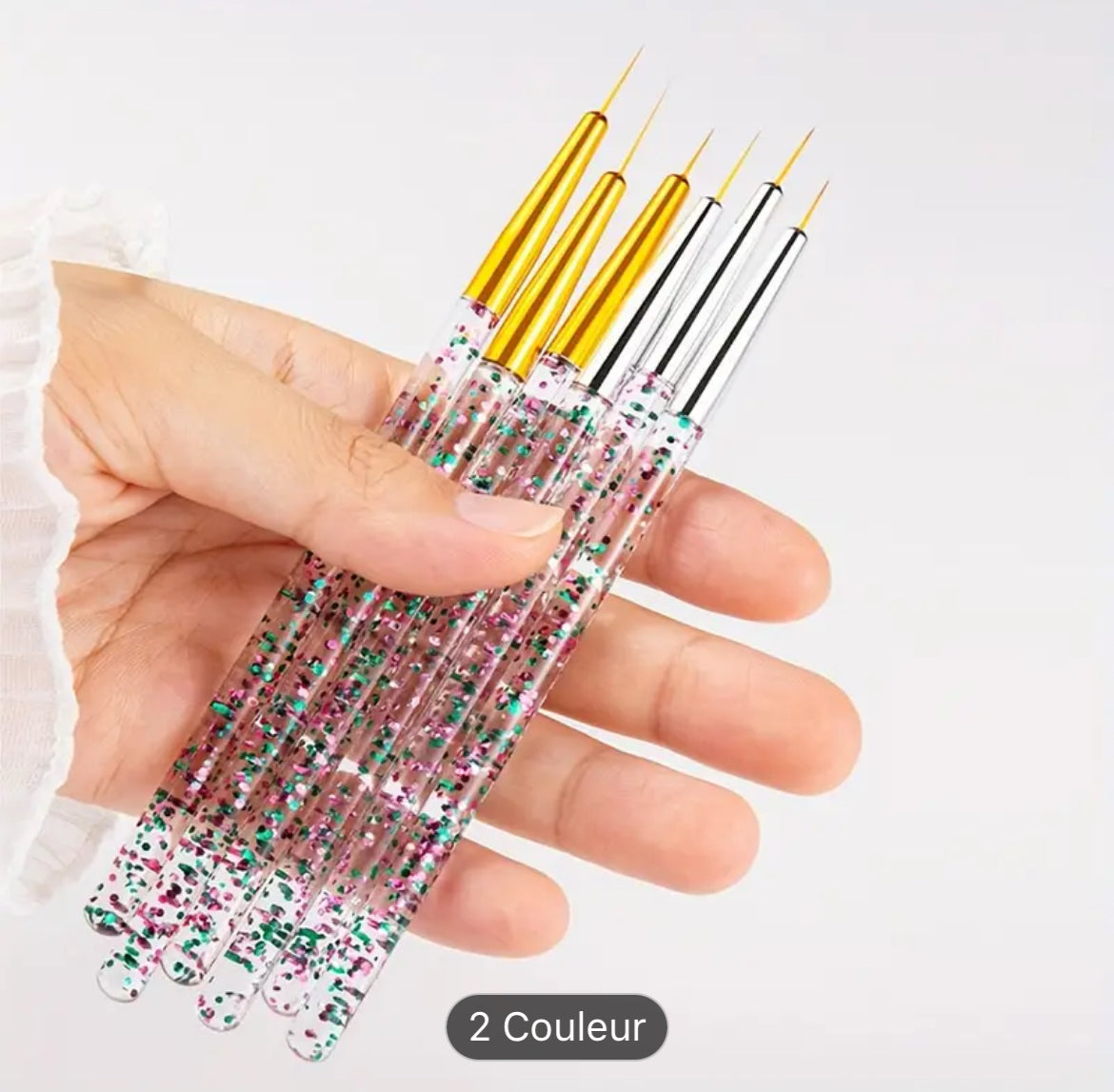فرشاة طلاء أكريليك لفن الأظافر، تصميم الزهور والخطوط، قلم رسم DIY، أداة مانيكير
