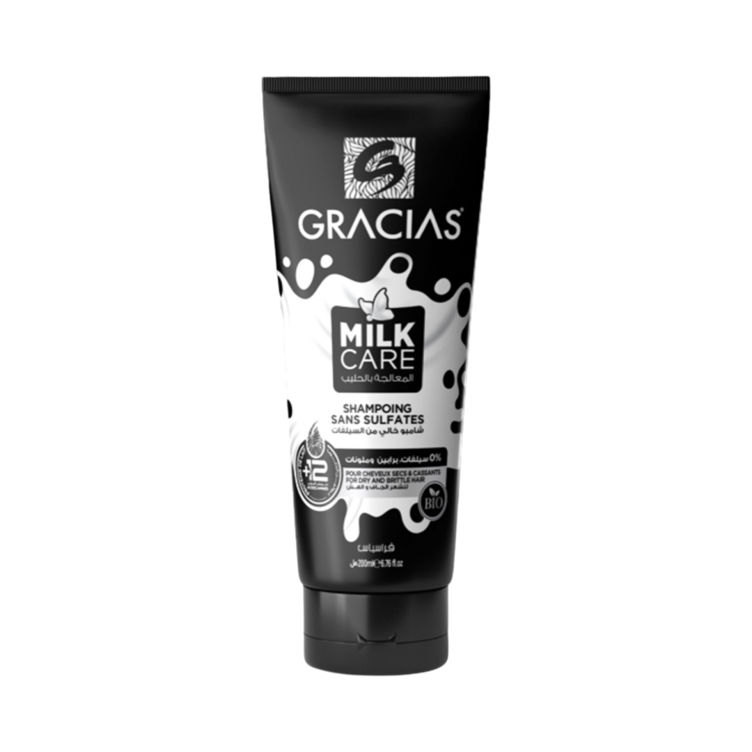 Gracias Milk Care Shampoing Sans Sulfates 0% Pour Cheveux Secs Cassants For Dry And Brittle Hair