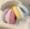 Bandeaux Larges Serre Tête En Tissu Gaufré Couleurs Bonbon