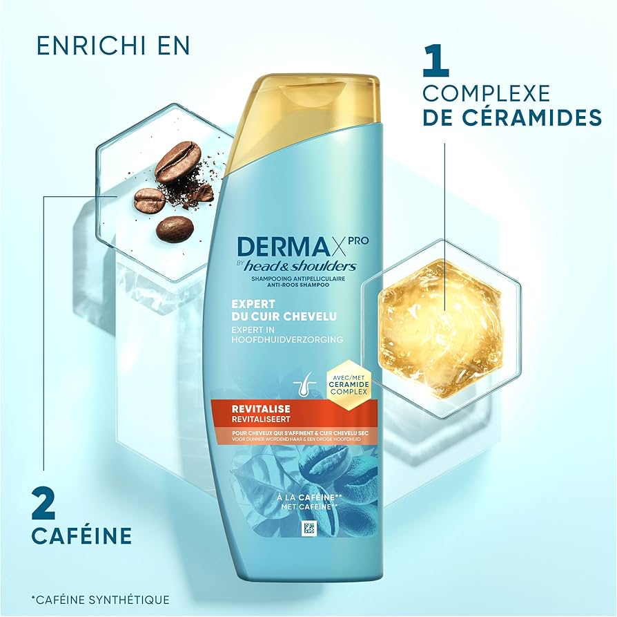 Head & Shoulders Shampoing À La Caféine Pour Cheveux Qui S'Affinent Et Cuir Chevelu Secs