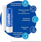 Labello Original Baume À Lèvres Enrichi En Huiles Naturelles Et À La Texture Onctueuse Soin Des Lèvres Hydratation Longue Durée Pendant 24H