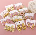 Paire De Boucles D'Oreilles En Acier Inoxydable "Beach Vibes" Avec Fleurs Design En Style Rétro De Luxe Léger