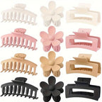 Pince À Cheveux Pinces À Griffes En Forme De Fleur Pinces À Mâchoires Carrées 1Pc