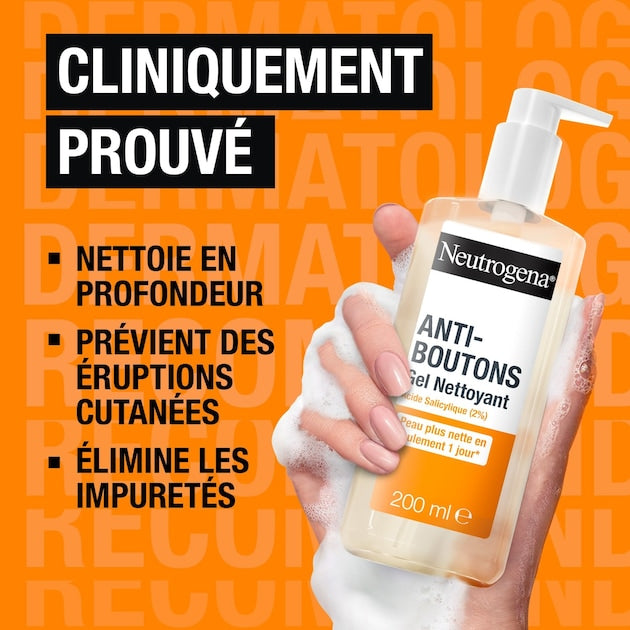 Neutrogena Gel Nettoyant Visage Soin Visage Anti-Boutons Avec Acide Salicylique 1 Flacon Pompe