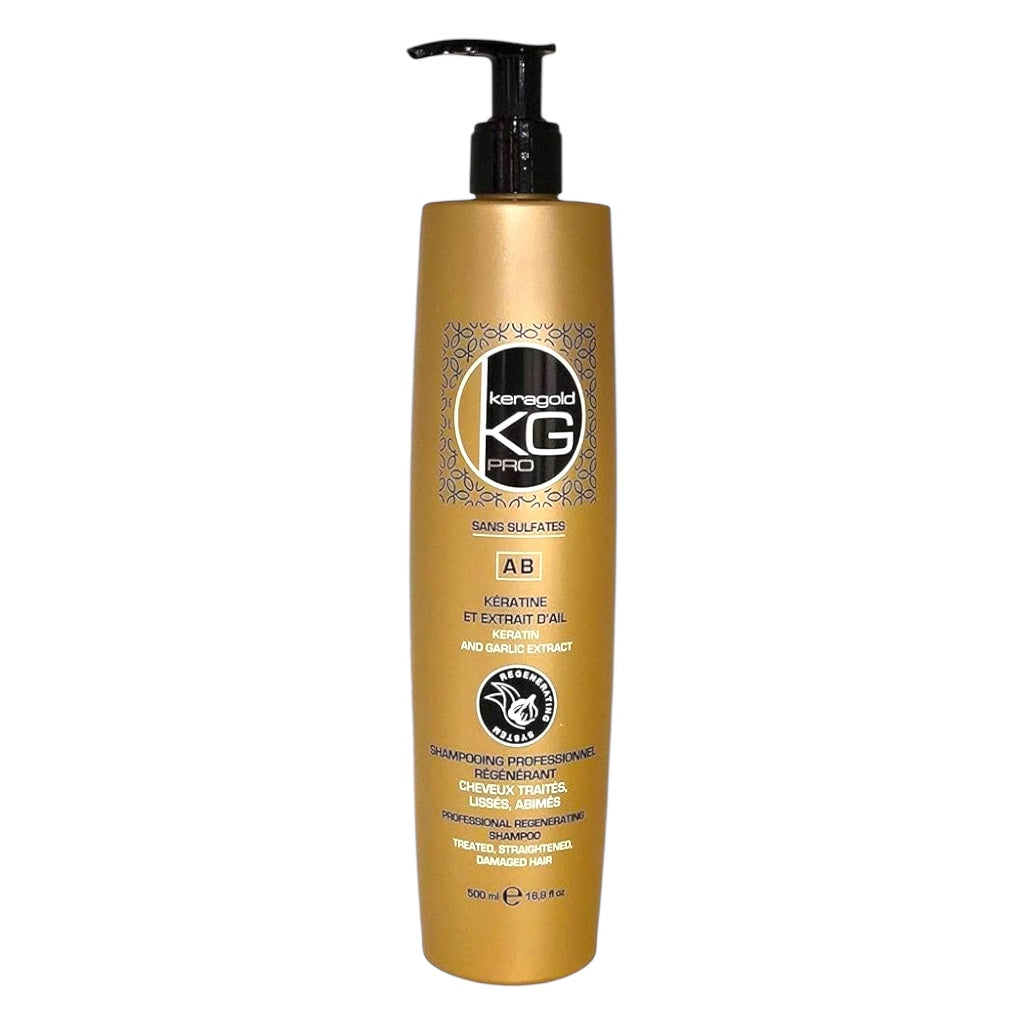 Keragold Shampoing Sans Sulfates Régénérant À La Kératine Et Extrait D'Ail