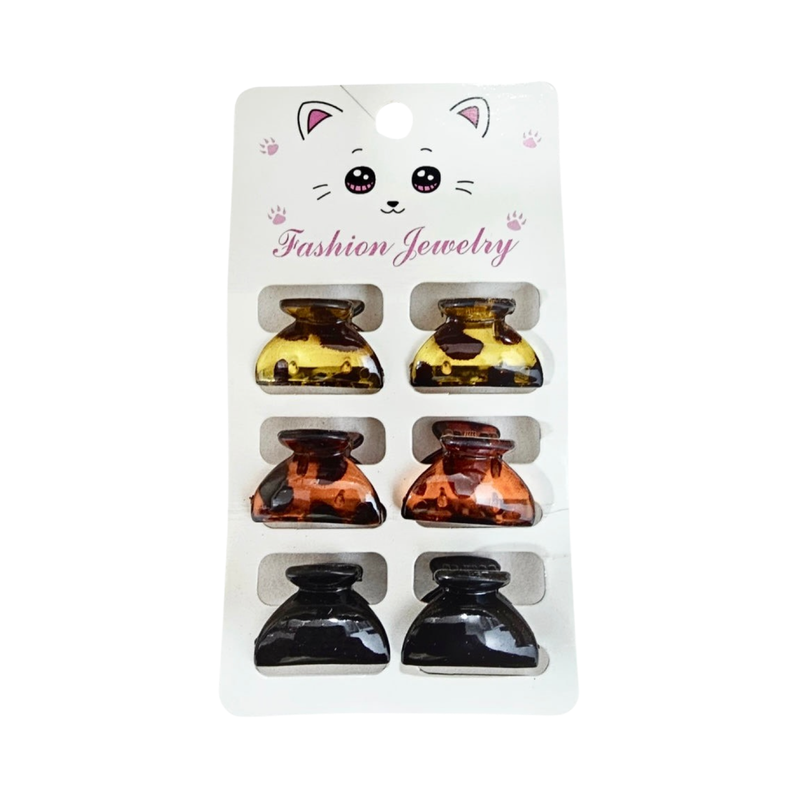 Mini Pinces À Cheveux Élégantes Avec Texture Mate Et Nœud À Griffes 6Pcs