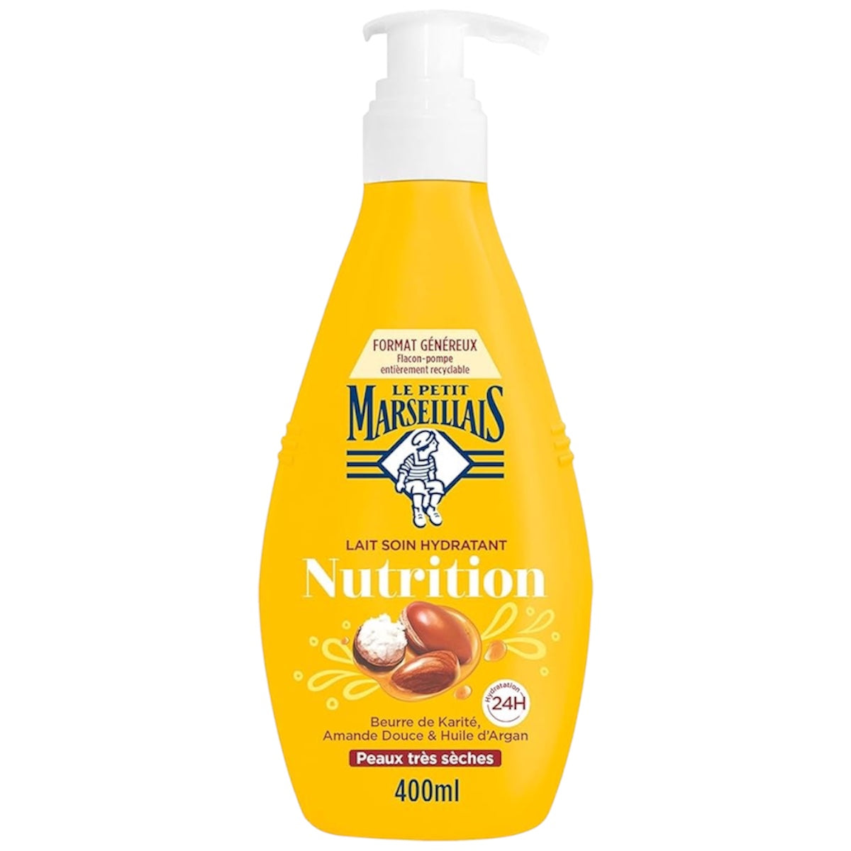 Le Petit Marseillais Lait Corps Hydratant Nutrition Au Beurre De Karite Amande Douce & Huile D’Argan