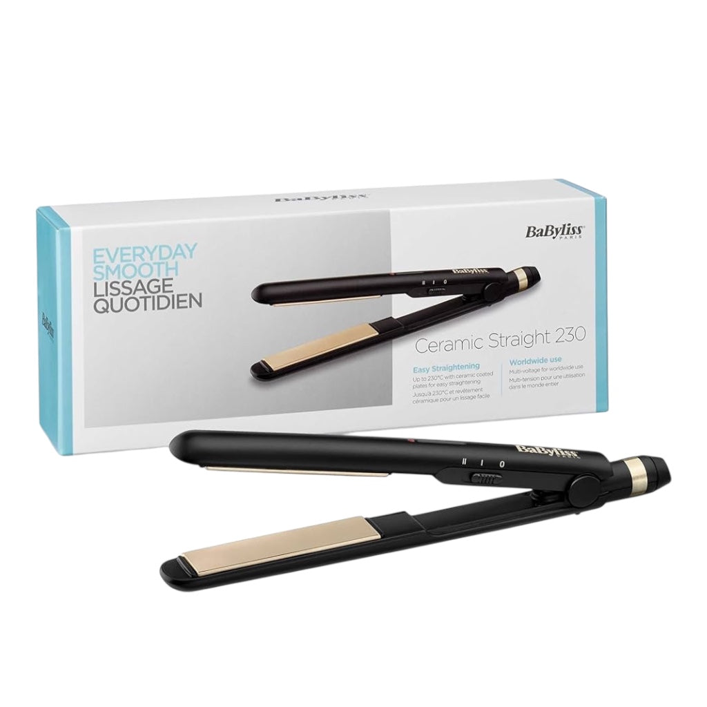 Babyliss Lisseur Cheveux Ceramic Straight -Multi-Voltage 2 Réglages De Température 200°C-230°C