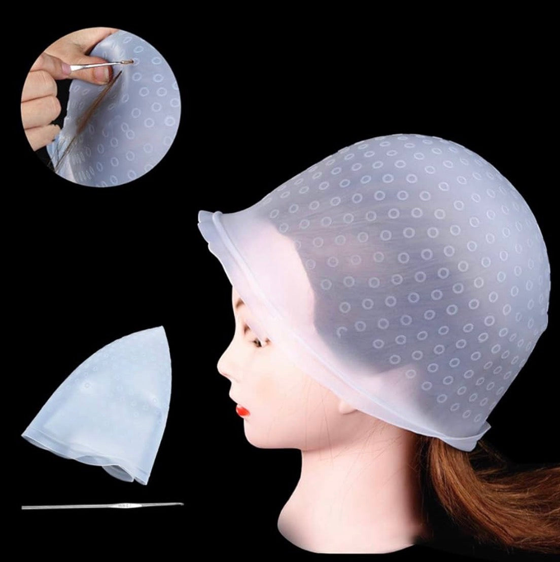 Bonnet À Mèches Silicone Bonnet Meches Coloration Bonnet Pour Meches Cheveux Réutilisable