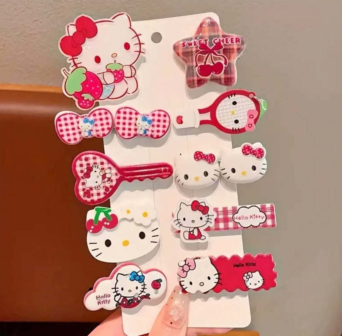 2Pcs Hello Kitty Mignon Dessin Animé Polyvalent Tendance Pinces À Cheveux