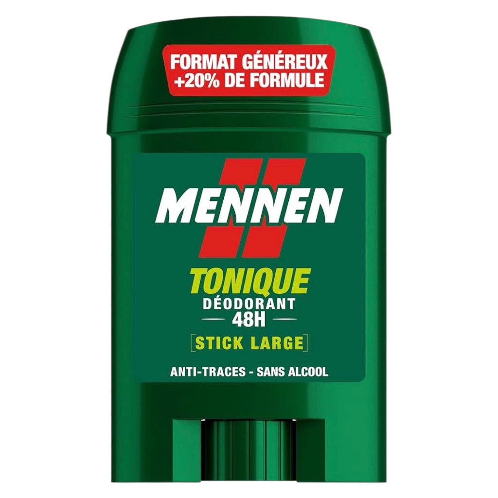 Mennen Tonique Déodorant Homme 24H Stick Large Sans Alcool Anti-Traces