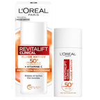 L'Oréal Paris Fluide Anti-Uv Fps 50+ Vitamine C + Vitamine E + Acide Hyaluronique Taches Rides & Teint Irrégulier Fini Invisible