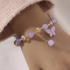 Bracelet Améthyste Style Bohémien & Papillon 🦋