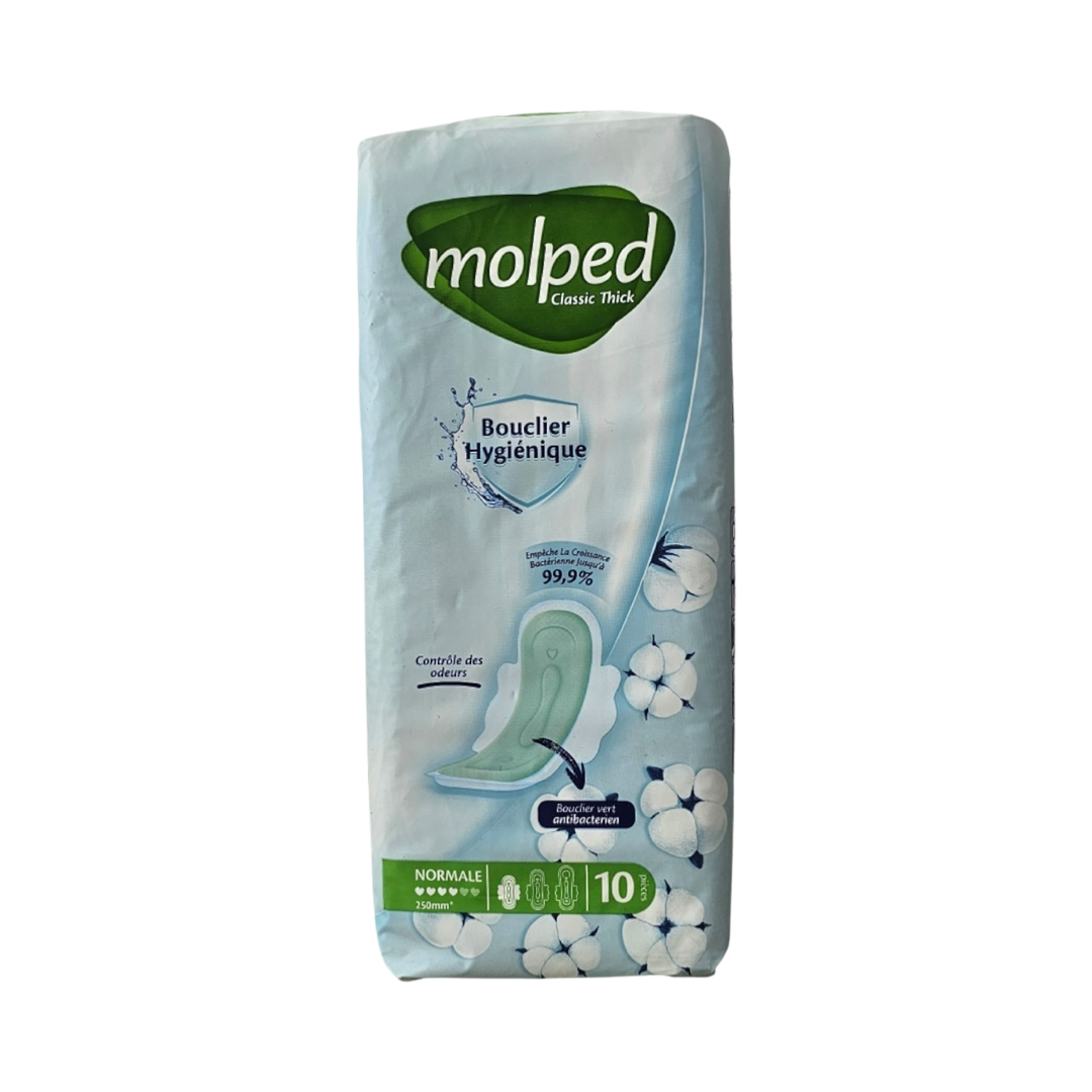 Molped Classic Thick Normale Serviettes Hygiéniques Bouclier Antibactérien (X10)