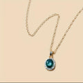 1Pc Collier Chaîne De Clavicule Avec Pendentif En Pierre Artificielle Élégants Bijoux Cadeaux Pour Filles Accessoires Décoratifs De Fête