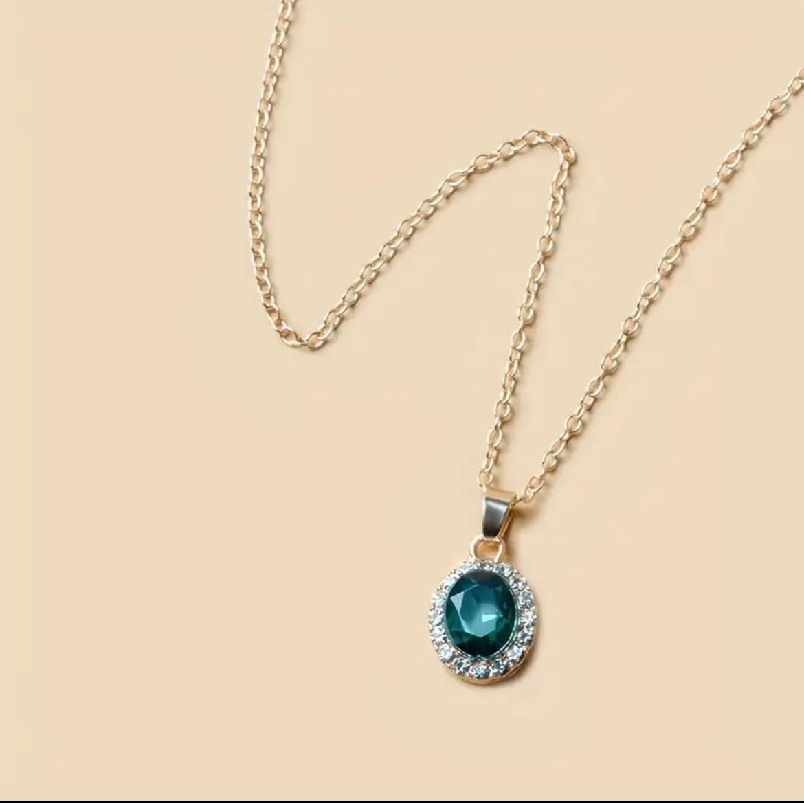 1Pc Collier Chaîne De Clavicule Avec Pendentif En Pierre Artificielle Élégants Bijoux Cadeaux Pour Filles Accessoires Décoratifs De Fête