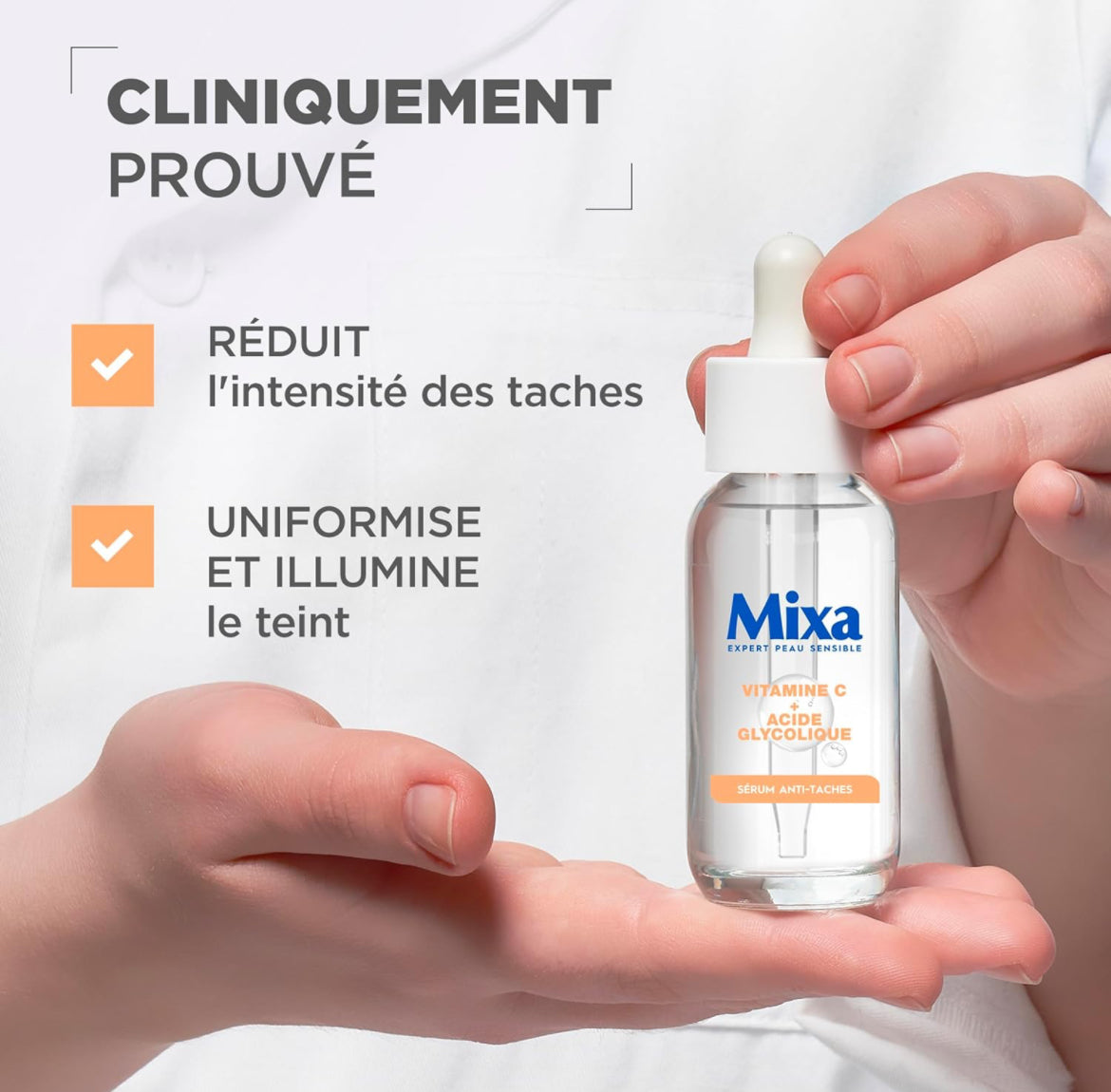 Mixa Sérum Concentré Anti-Taches - Pour Les Teints Ternes Enrichi En Vitamine C Et Acide Glycolique