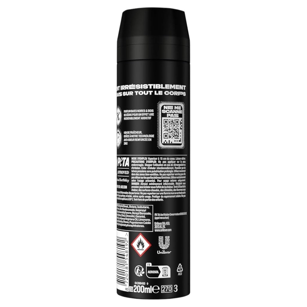 Axe Déodorant Homme Bodyspray Black 48H Non-Stop Frais