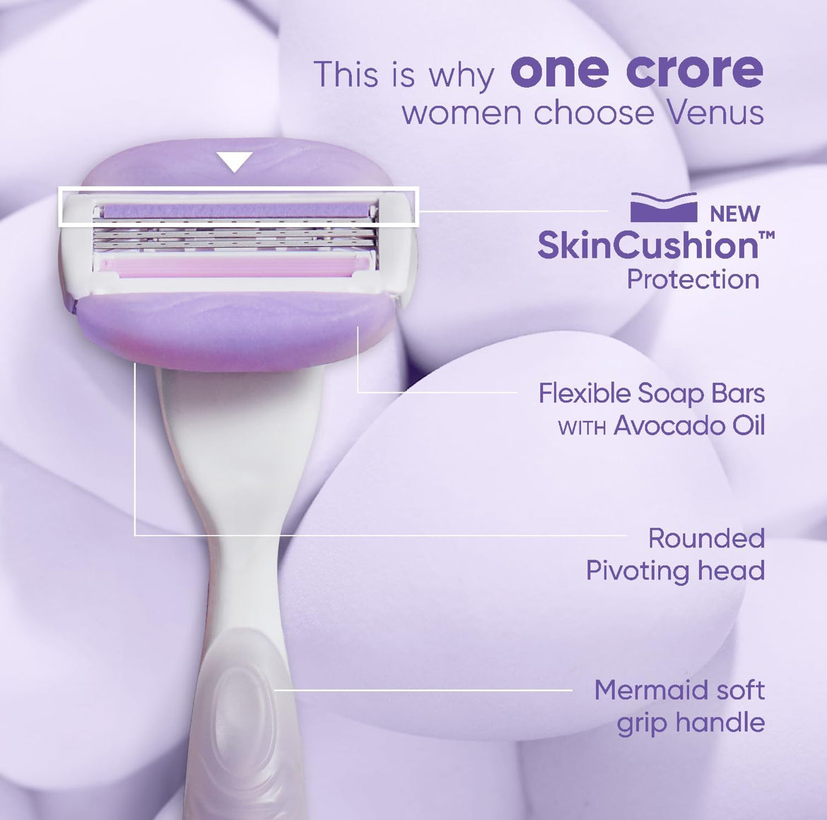 Gillette Venus Rasoir Comfortglide 1 Manche + 2 Rechange