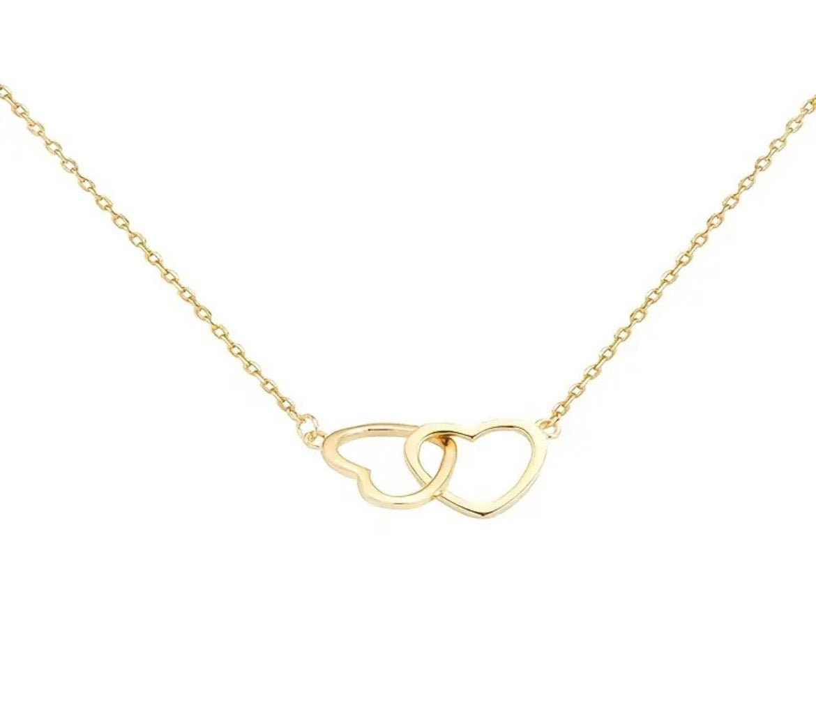 Collier Double Cœur Doré