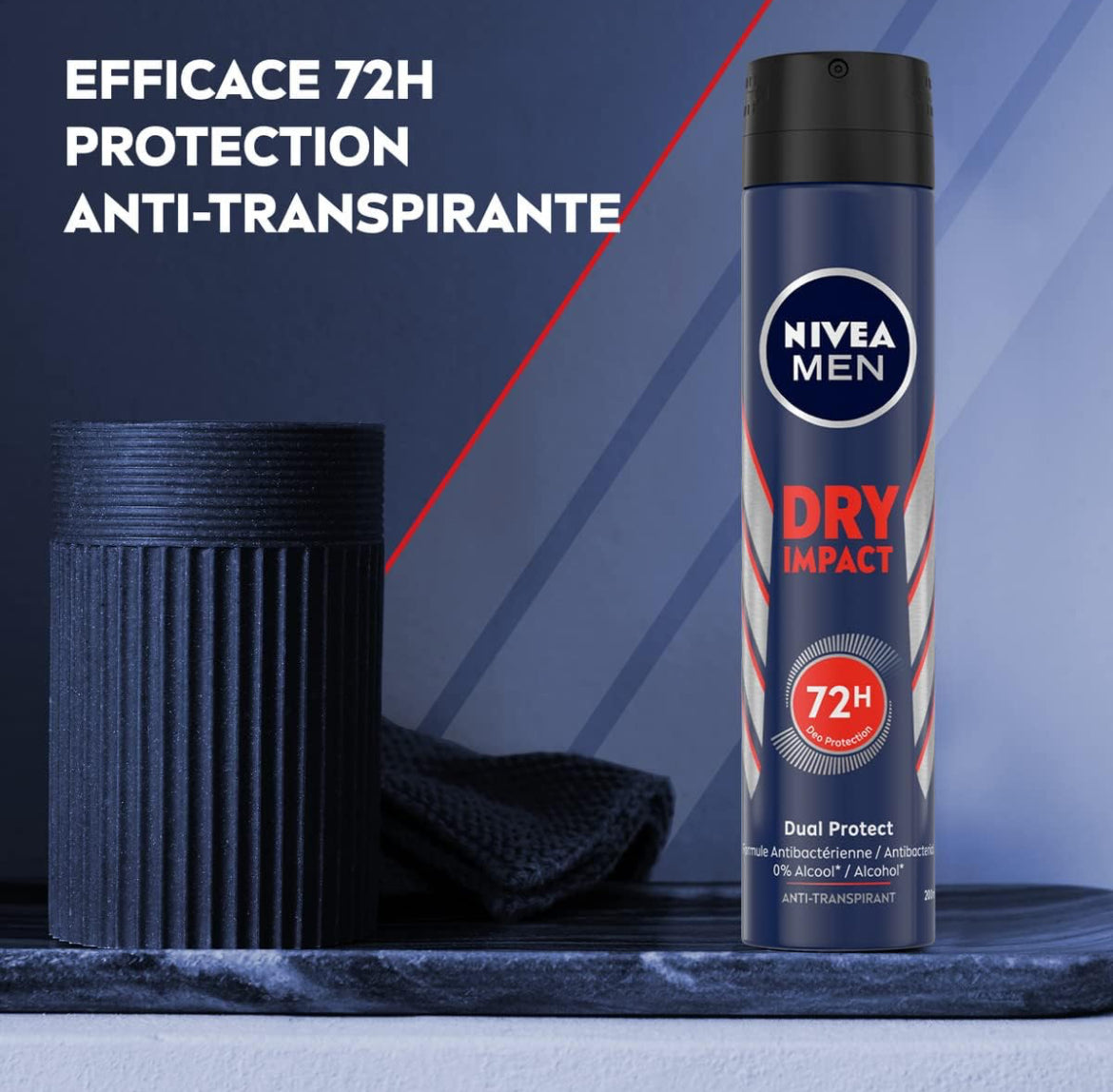 Nivea Men Déodorant Spray Dry Impact Efficace 72 H Anti-Transpirant Spray