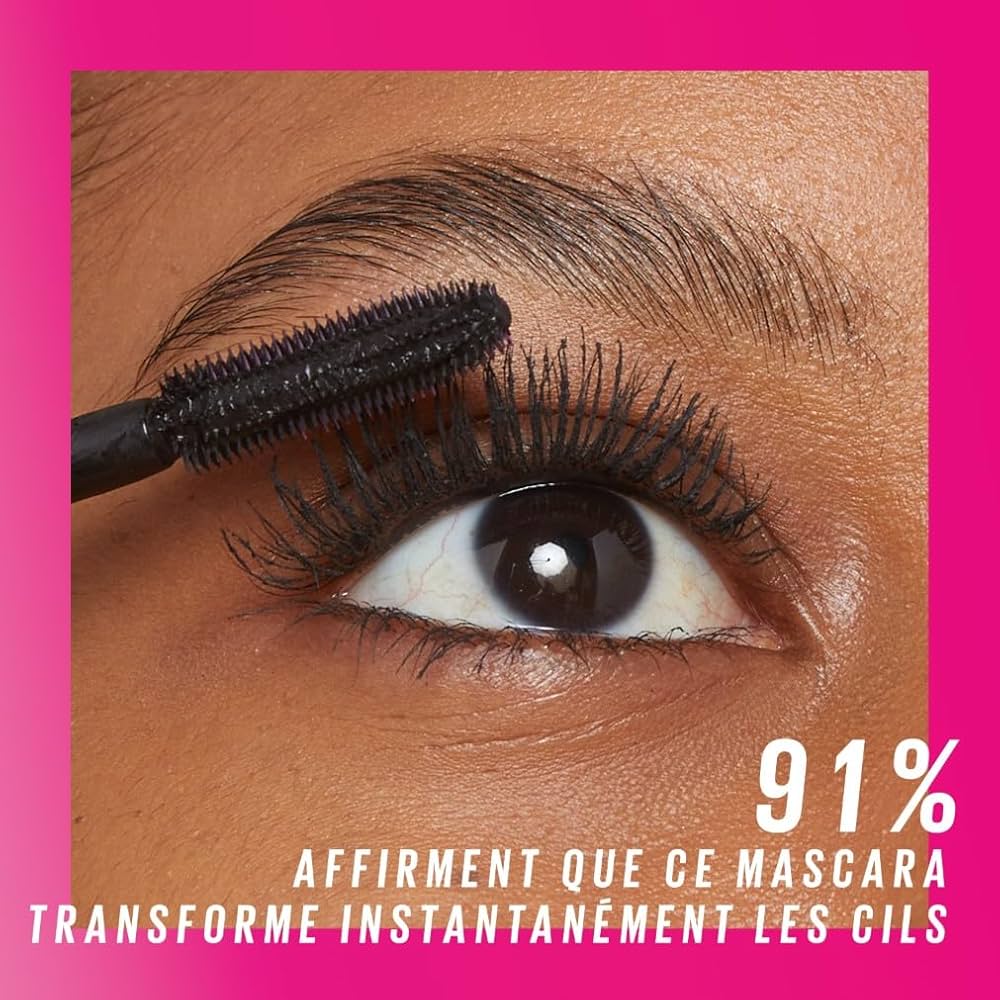 Maybelline New York Mascara Waterproof Volume & Définition Effet Cils Déployés 360° Tenue 24H