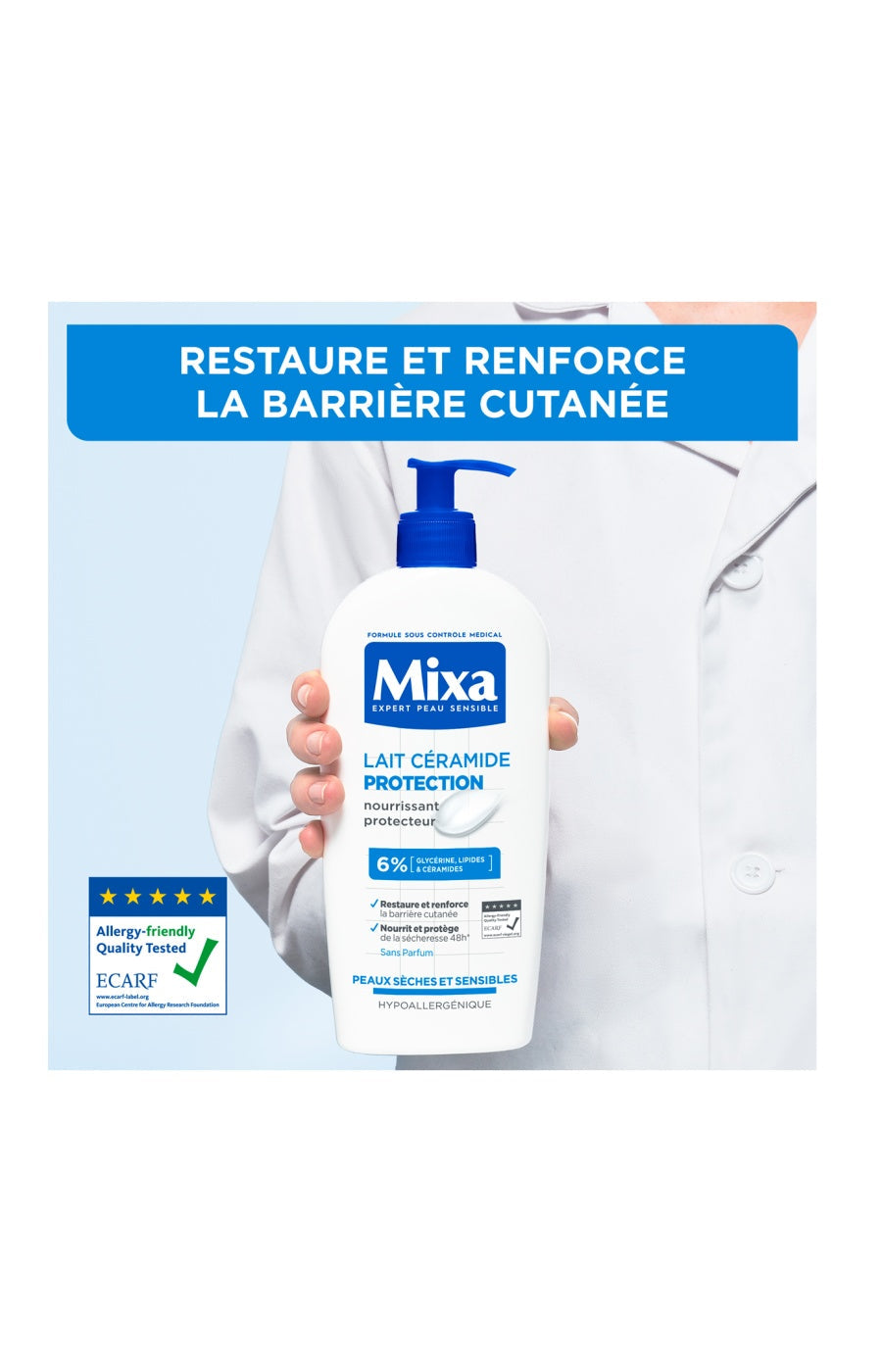 Mixa Ceramide Protect – Lait Corps Hydratant Renforçant 6% Glycérine & Céramides