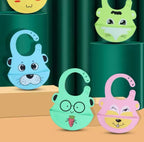 Bavoir En Silicone Souple Et Imperméable Pour Bébé Imprimé Dessin Animé Mignon Garçons Et Filles 1 Pièce