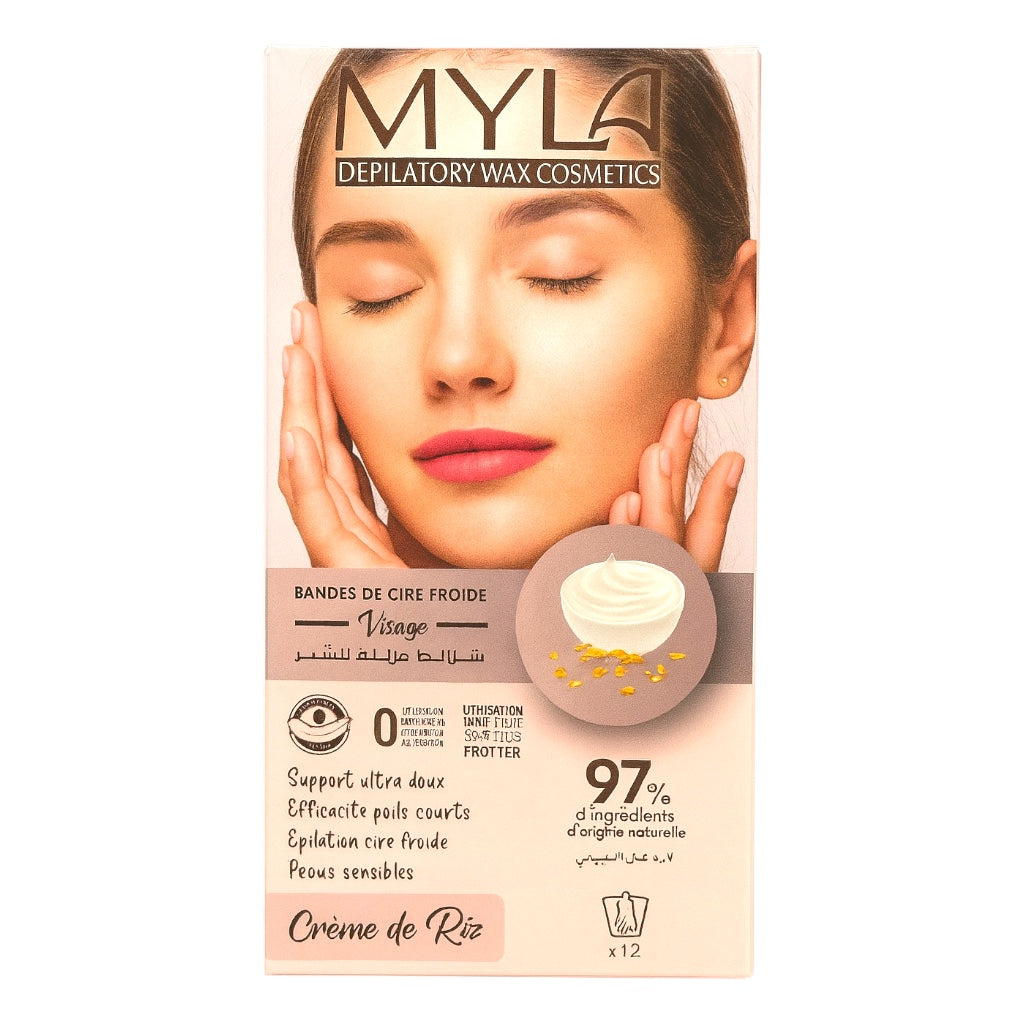 Myla Bandes De Cire Froide Pour Le Visage – Crème De Riz