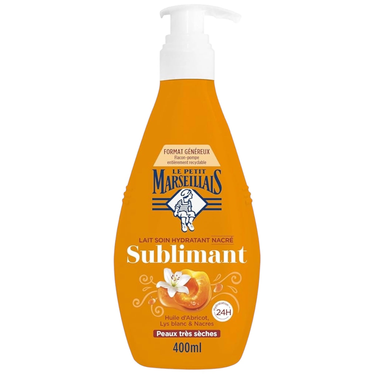 Le Petit Marseiliais Lait Soin Hydratant Sublimant Huile D’Abricot Lys Blanc & Nacres