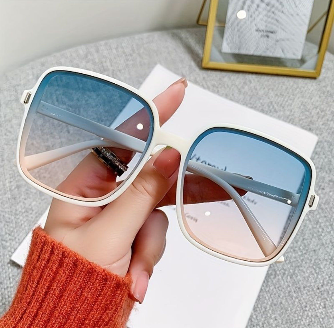 Grandes Montures De Lunettes À La Mode Pour Femmes Lunettes Décontractées À Dégradé De Couleurs