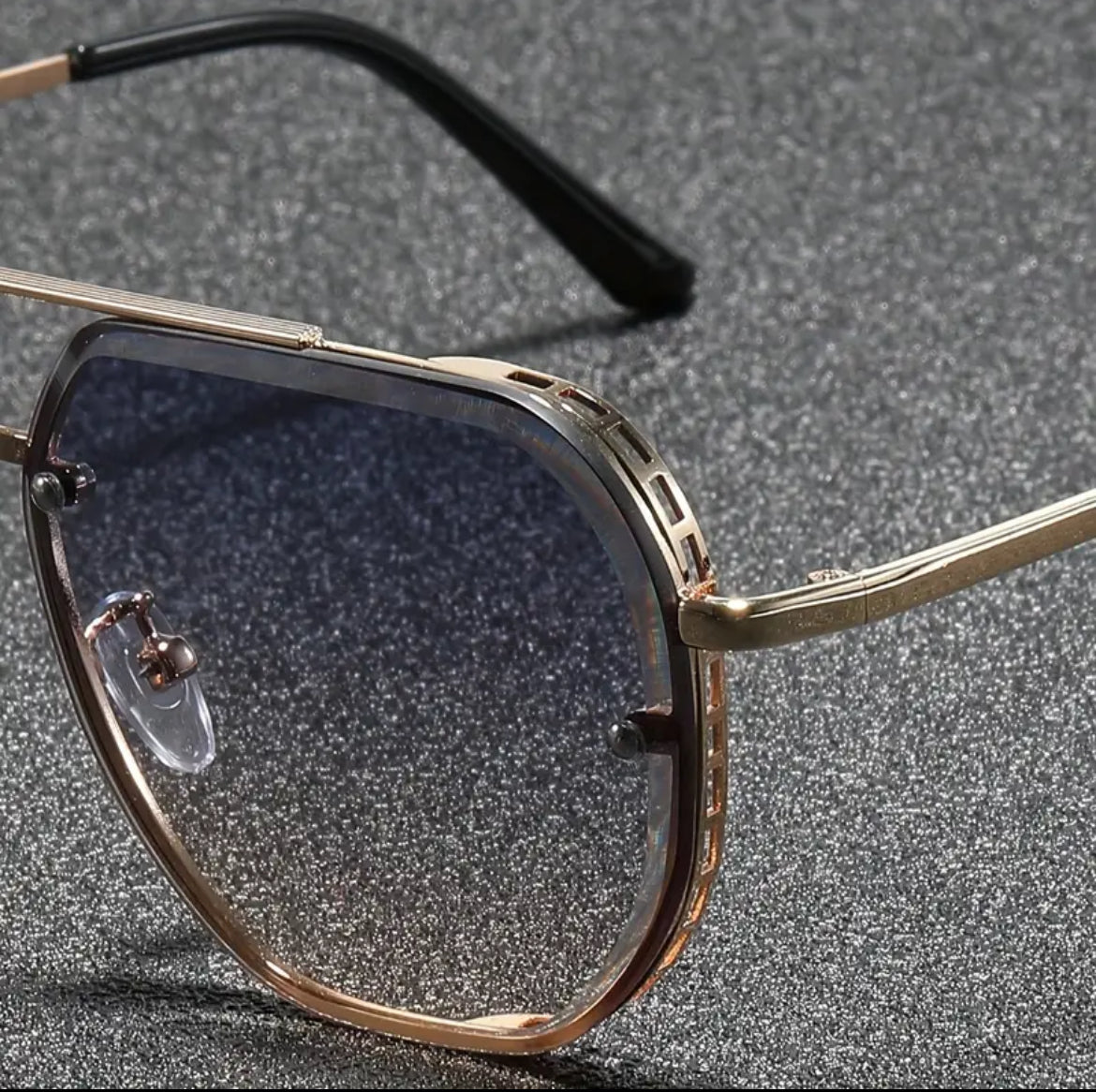 Paire De Lunettes Décoratives Rétro À Double Faisceau Pour Hommes