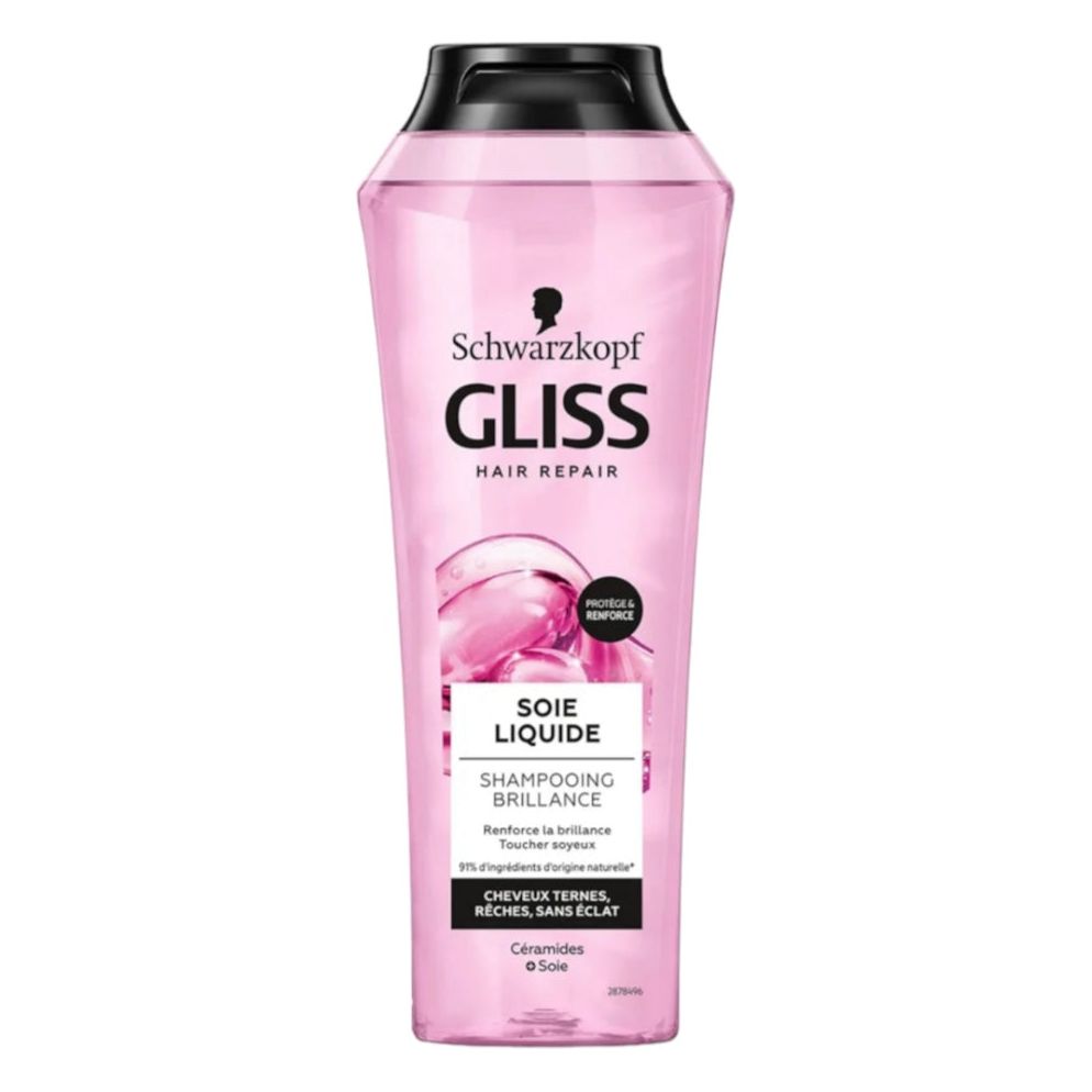 Schwarzkopf Gliss - Shampoing Soie Liquide - Shampoing Brillance - 91% D'Ingrédients D'Origine Naturelle