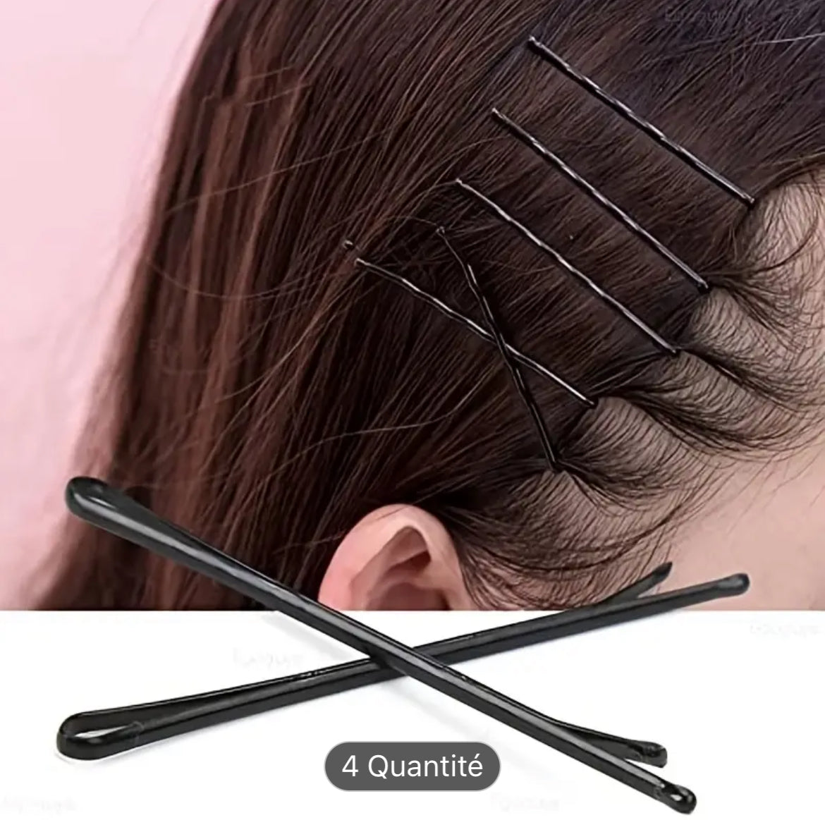 Épingles À Cheveux Noires Élégantes Pince Chignon 48Pcs