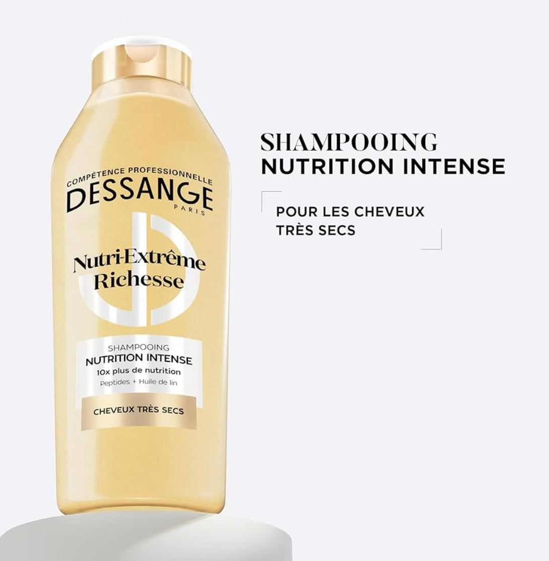 Dessange Shampoing Nutri Extrême Richesse Pour Cheveux Très Secs Et Abîmés