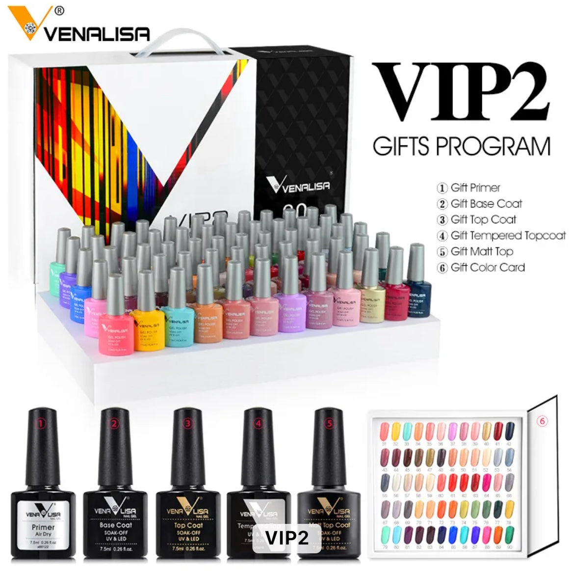 Venalisa Vip1-5 60 Couleurs Uv Gel Vernis À Ongles Semi-Permanent