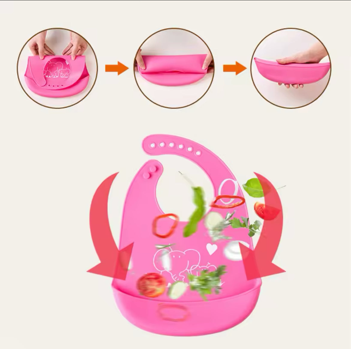 Bavoirs En Silicone Pour Nouveau-Né Articles D'Alimentation Pour Bébé Imperméable 1 Pièce