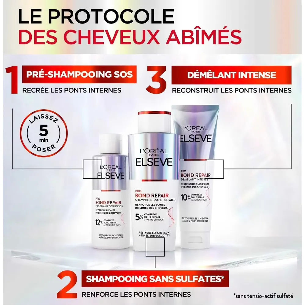 L’Oréal Paris Elseve Pro Bond Repair Démêlant Intense Pour Restaurer Les Cheveux Abîmés Sur-Sollicités