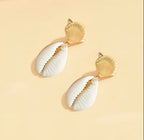 Boucles D’Oreilles Étoile De Mer & Coquillage Dorées