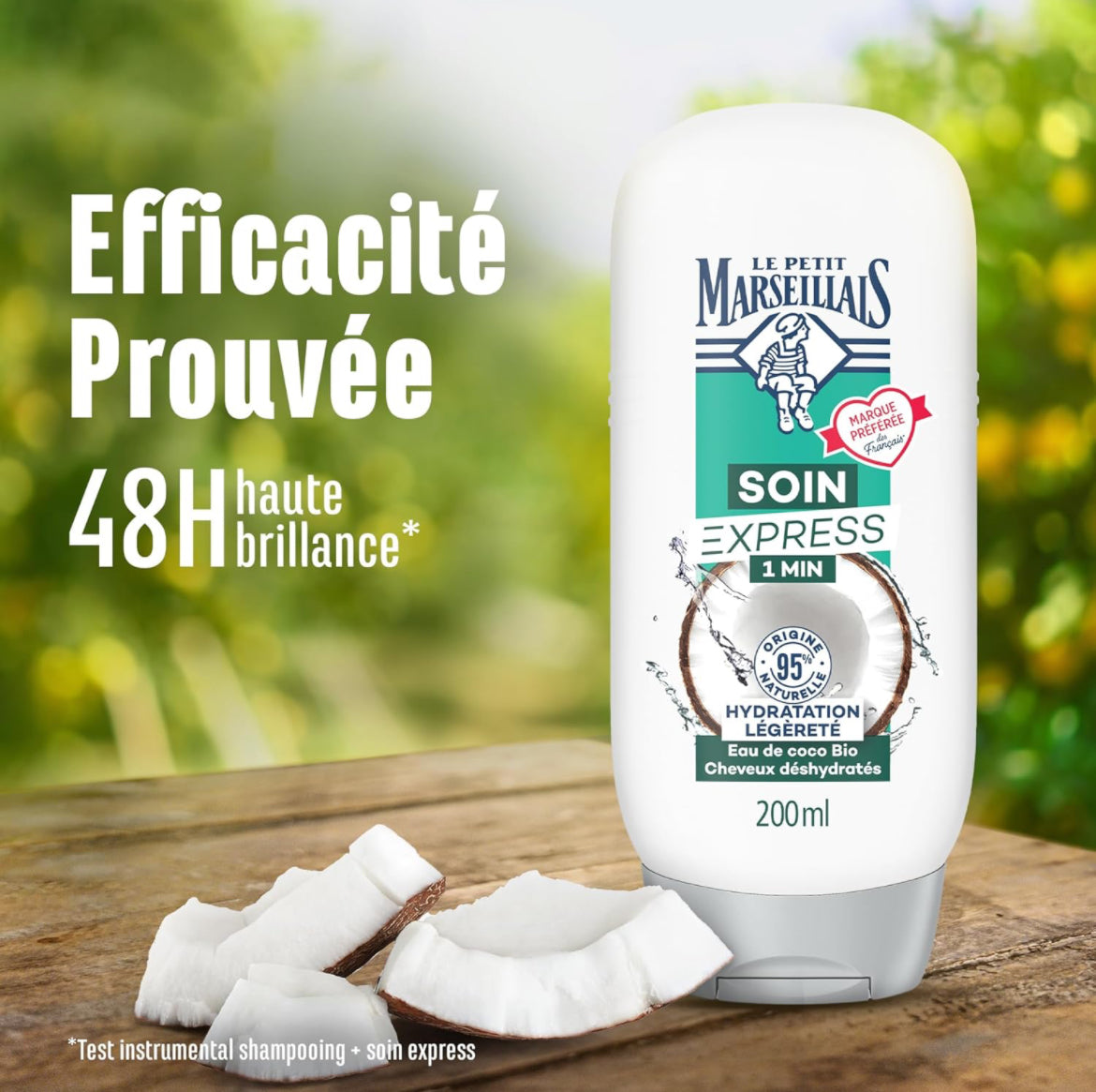 Le Petit Marseillais Express Care Après-Shampoing 1 Min Hydration Lightness Organic Coconut Water