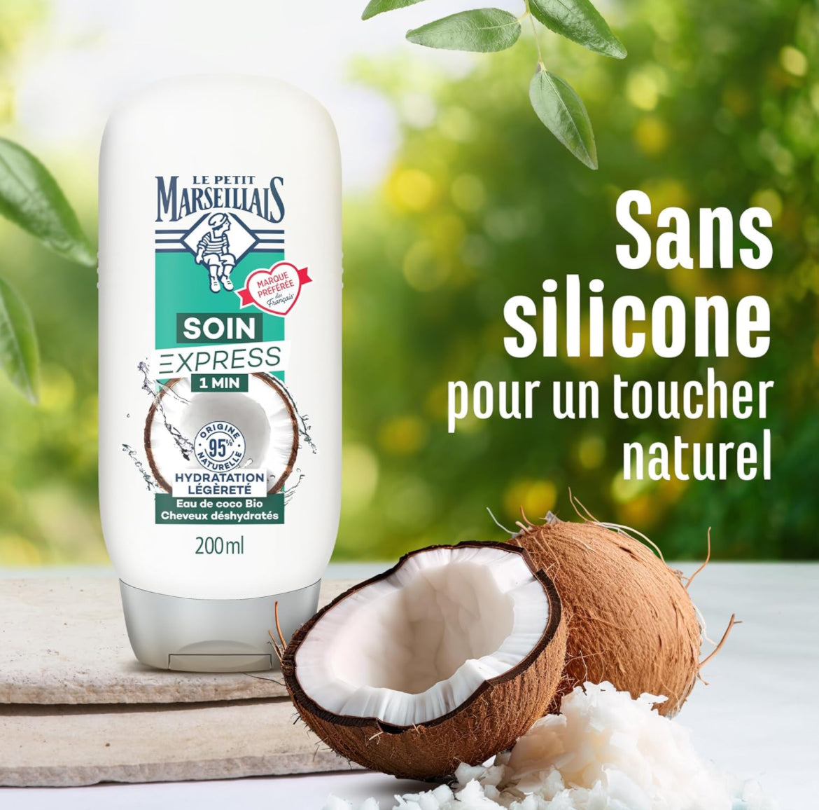 Le Petit Marseillais Express Care Après-Shampoing 1 Min Hydration Lightness Organic Coconut Water