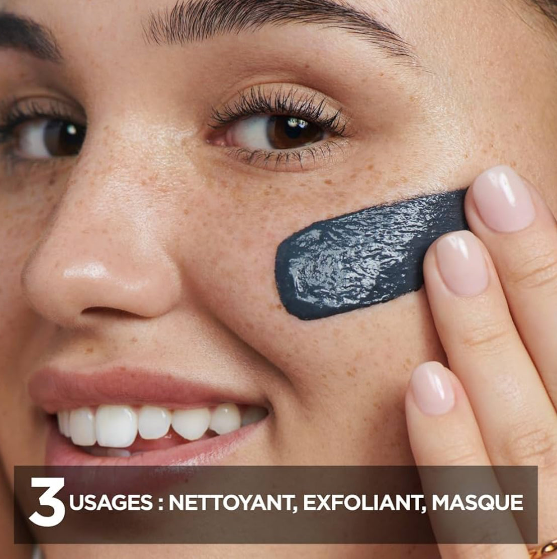 Garnier Pure Active 3En1 Nettoyant Exfoliant Masque Réduit Les Points Noirs - Bha & Charbon