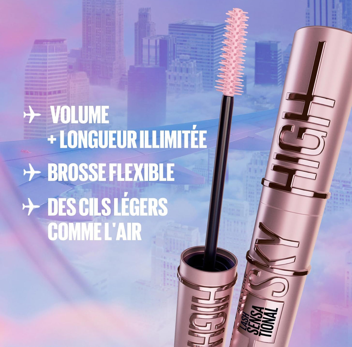 Maybelline New York Mascara Volume & Longueur Sky High - Burgundy Haze