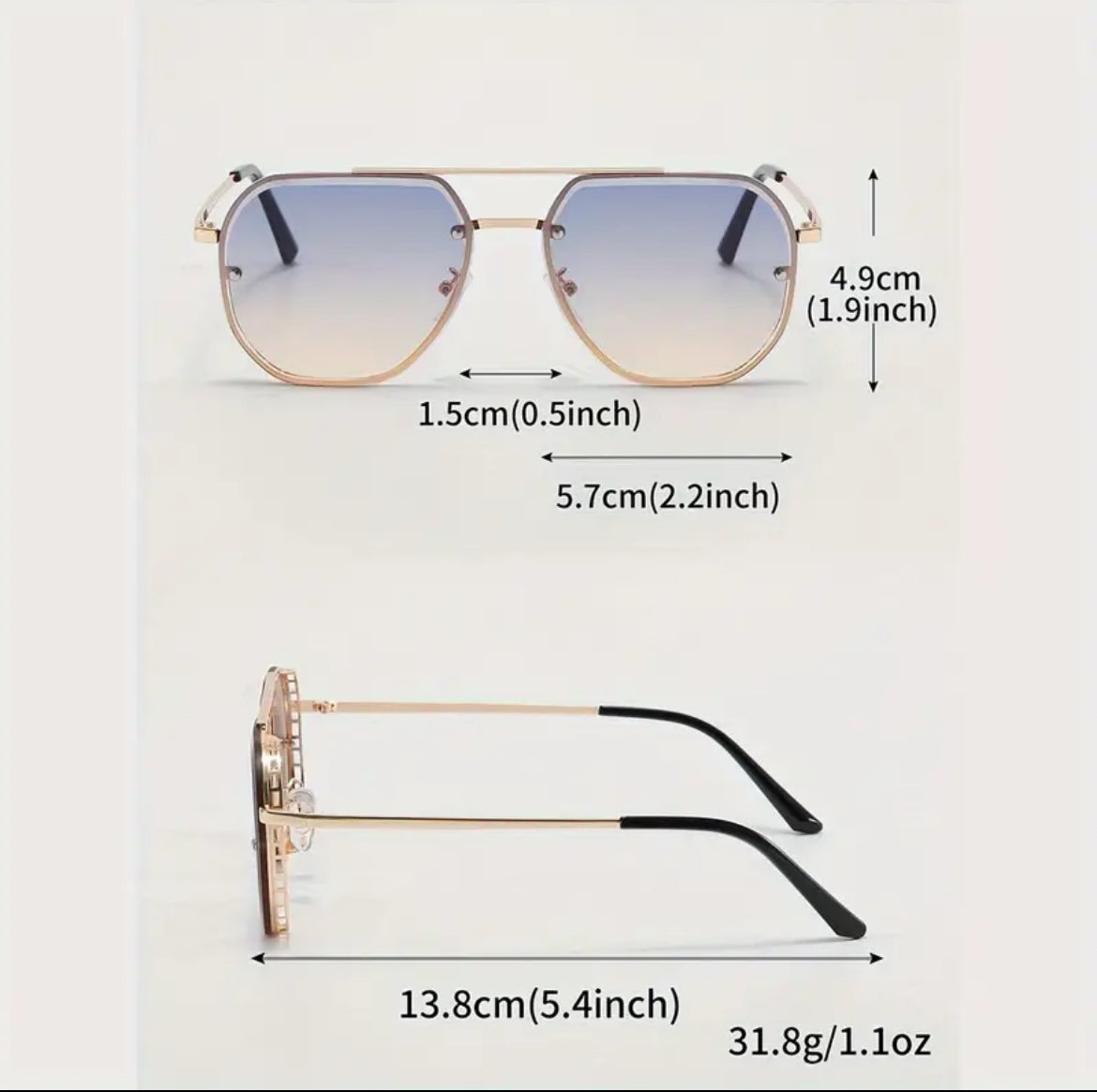 Paire De Lunettes Décoratives Rétro À Double Faisceau Pour Hommes