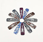 2Pcs Barrettes À Cheveux Boutons Imprimé Léopard