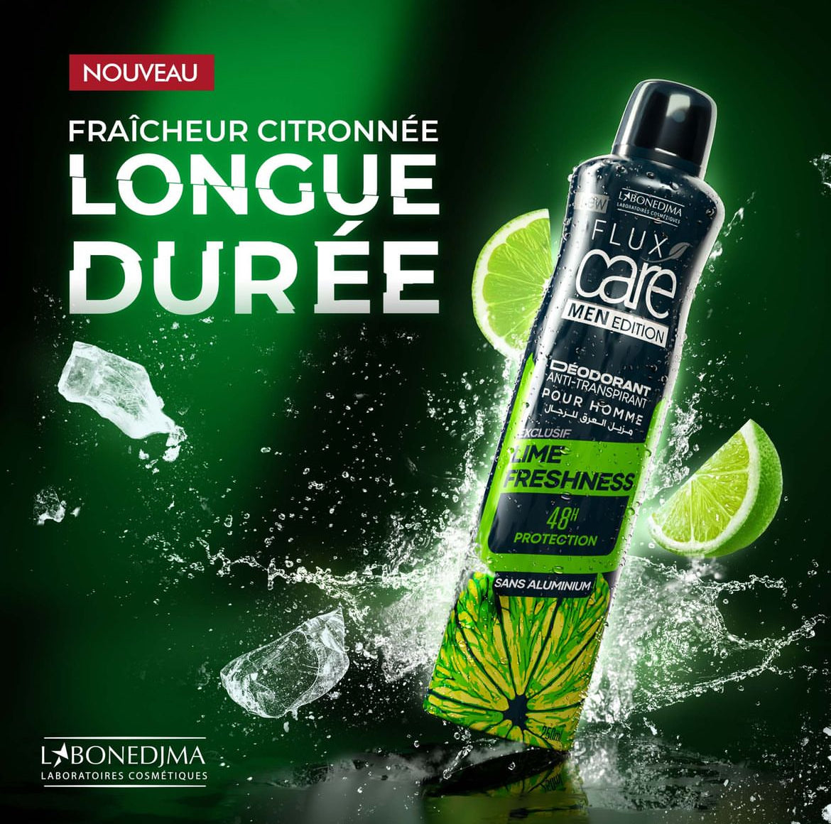 Flux Care Men Edition Déodorant Anti-Transpirant Lime Freshness 48H Protection