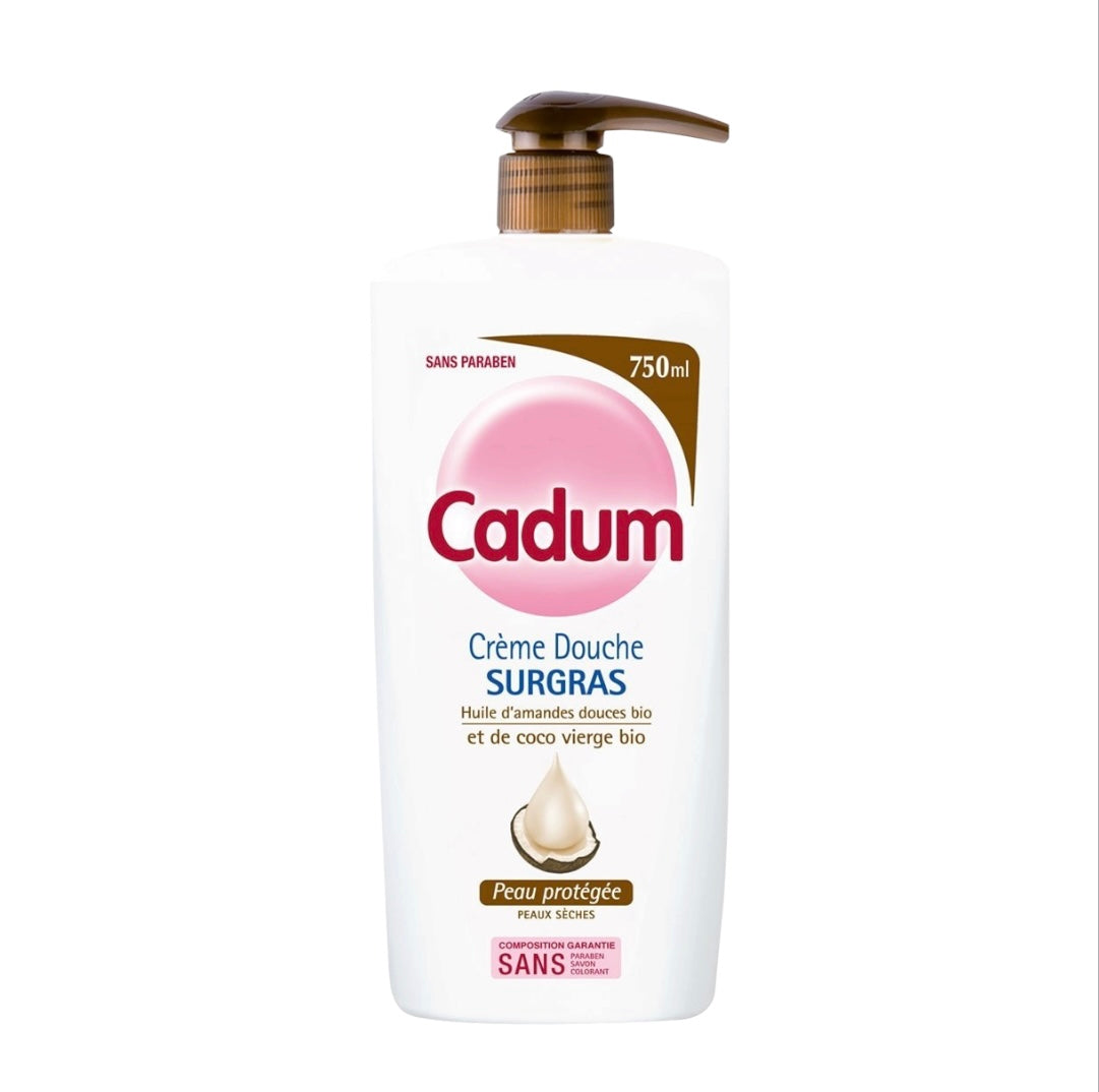 Cadum Crème Douche Surgras Huile D’Amandes Douces Bio & Coco Vierge Bio